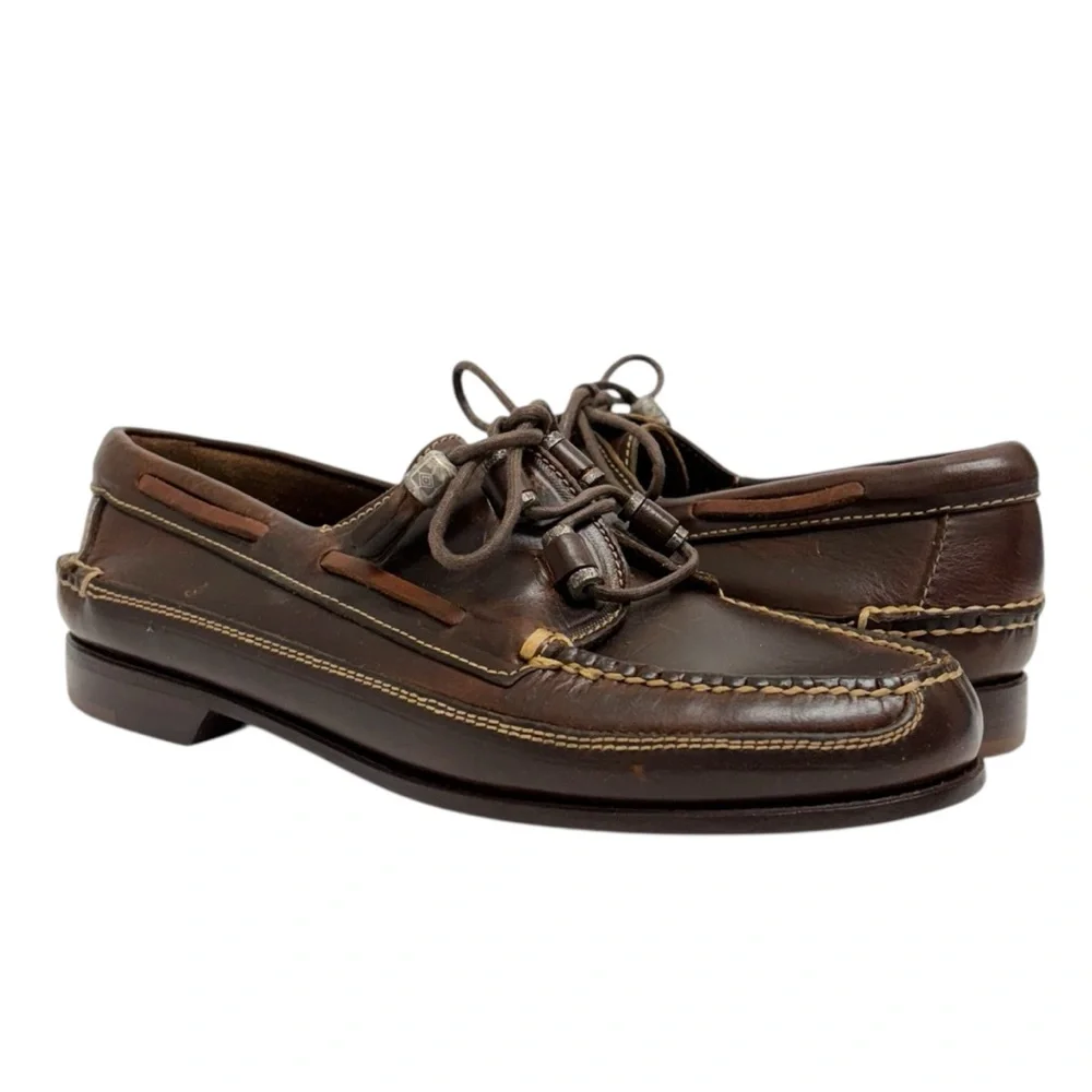 Colehaan Country Classic Brown Leather Slip On Boat Shoes Loafers 6.5 new